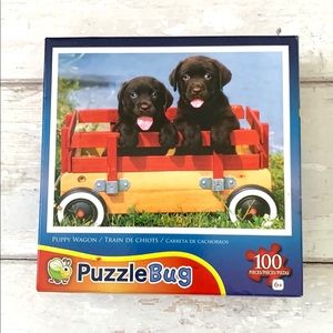 Puzzle Bug 100pc Kids Puzzle Ages 6+ Puppy Dogs In Wagon Interlocking Pieces